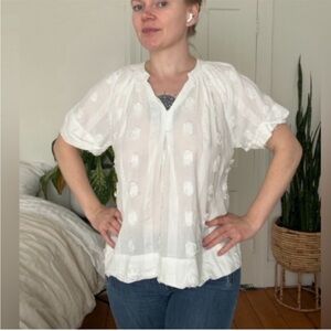 Mirth Handmade Edition White Blouse — Small — Ethically Made Lightweight Cotton